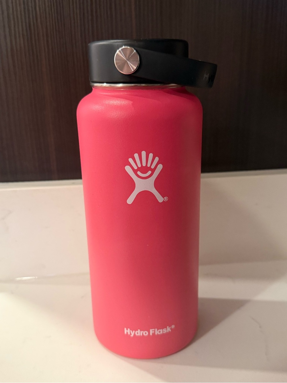 Hydro Flask Pink Water Bottle with Black Lid NWOT